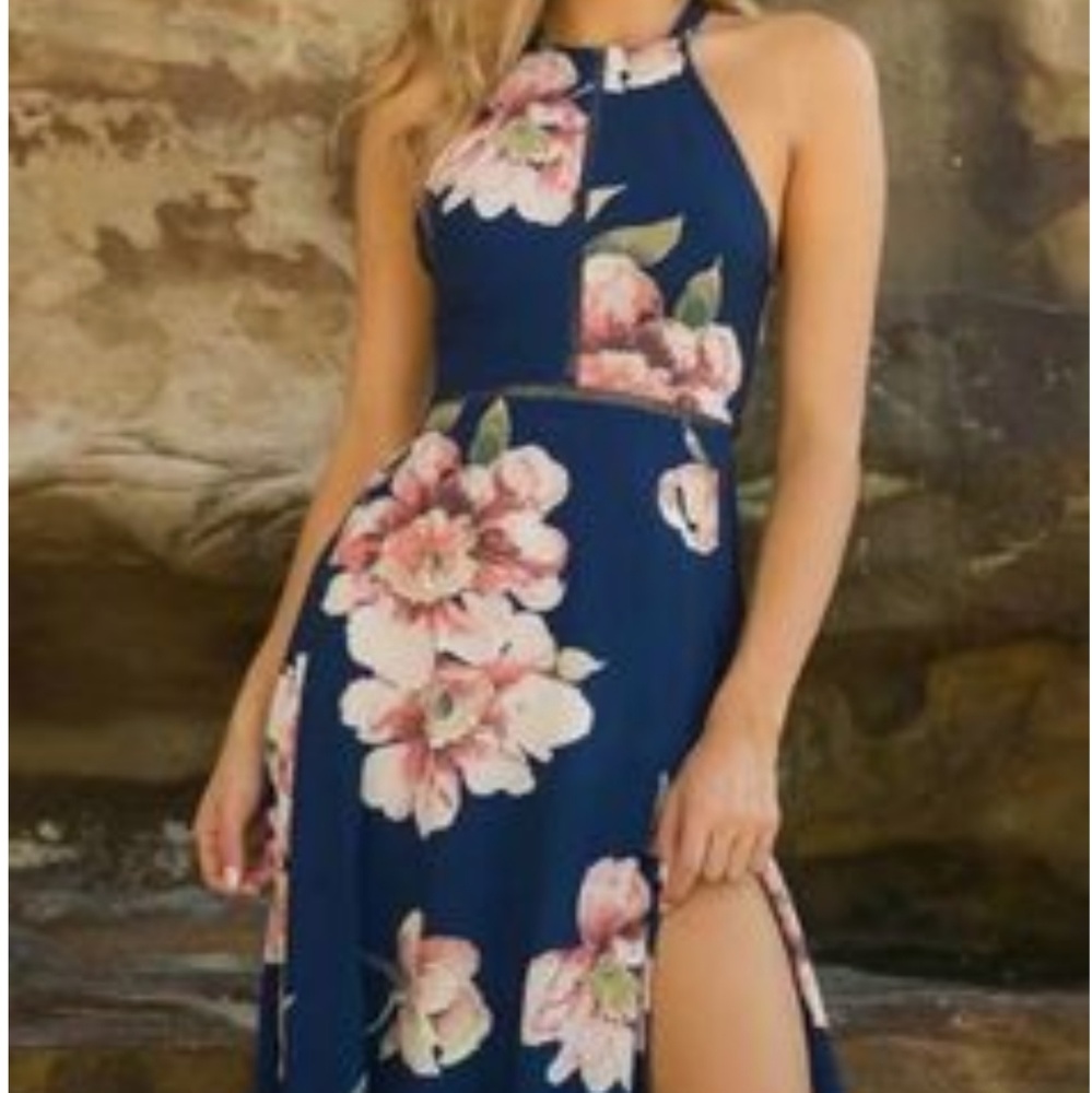 Navy floral maxi dress